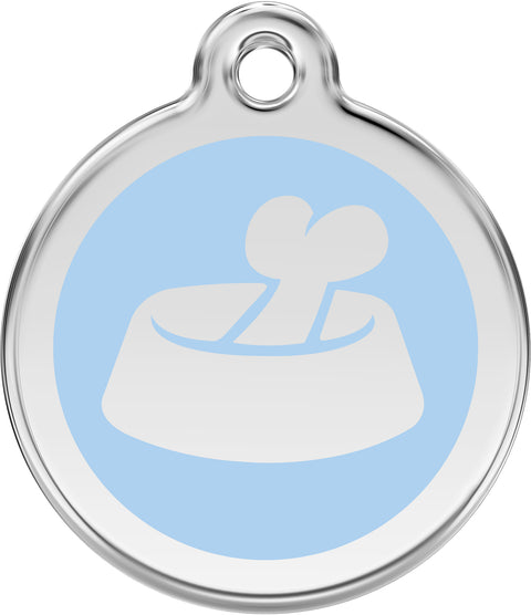 Bone in Bowl - Red Dingo Engraved Dog Tag