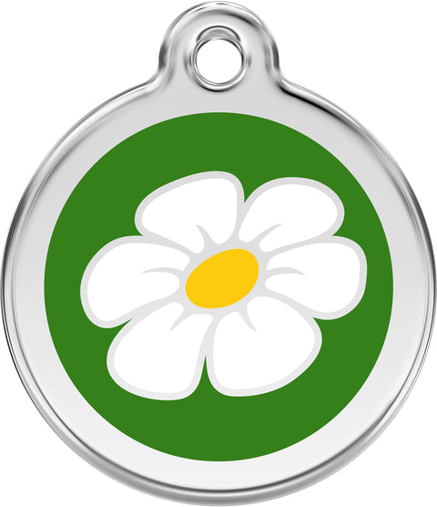 Daisy Flower - Red Dingo Engraved Cat/Dog Tag