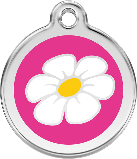 Daisy Flower - Red Dingo Engraved Cat/Dog Tag