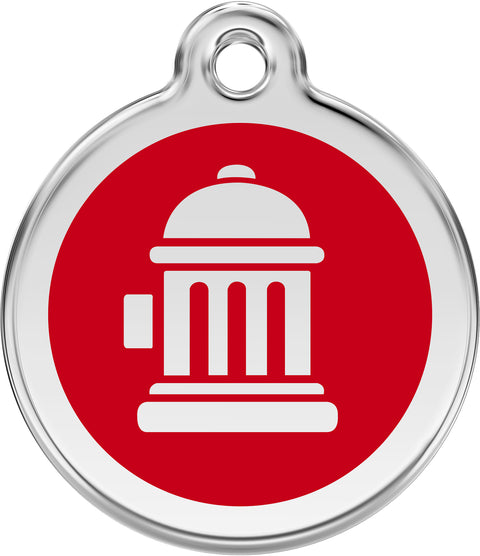 Fire Hydrant - Red Dingo Engraved Dog Tag