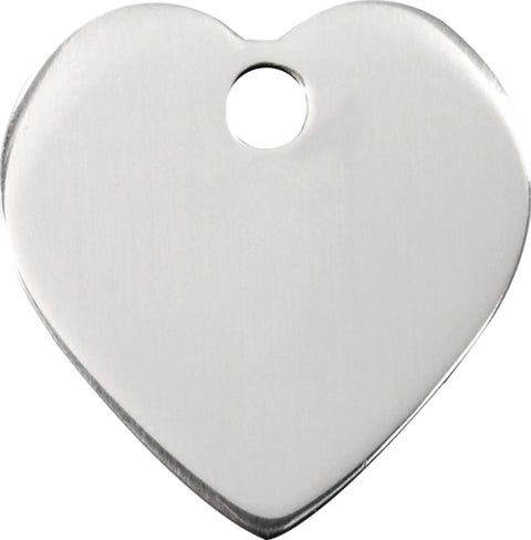 Stainless Steel Flat Heart - Red Dingo Engraved Cat/Dog Tag