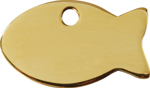 Brass Flat Fish- Red Dingo Engraved Cat Tag