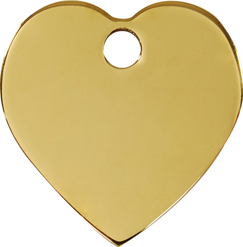 Brass Flat Heart - Red Dingo Engraved Cat/Dog Tag