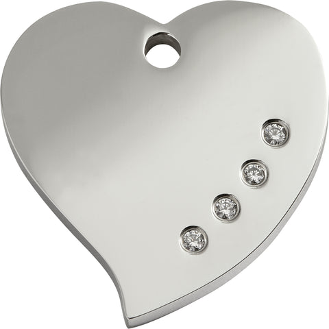 Swarovski Diamond Heart - Red Dingo Engraved Cat/Dog Tag