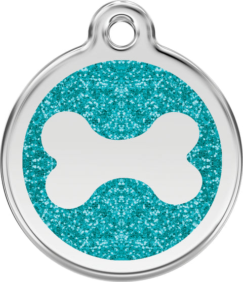 Glitter Bone - Red Dingo Engraved Dog Tag