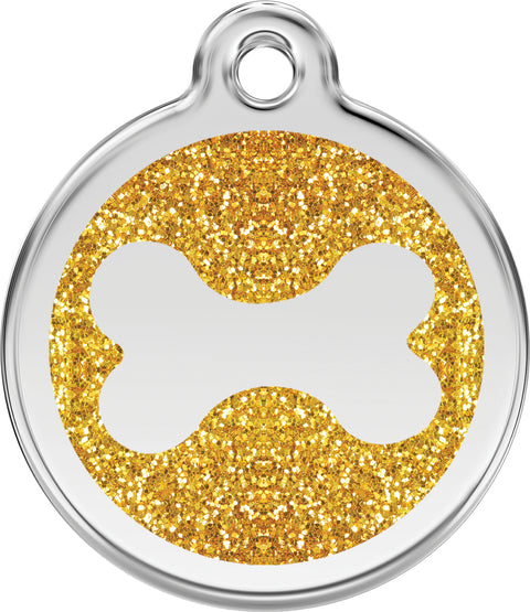 Glitter Bone - Red Dingo Engraved Dog Tag