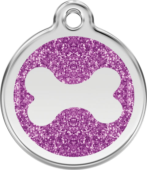 Glitter Bone - Red Dingo Engraved Dog Tag