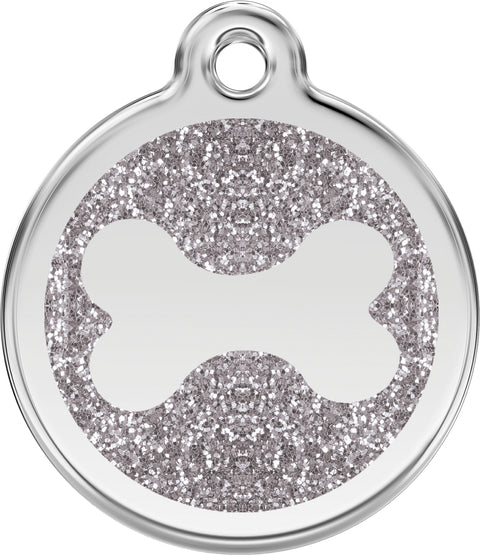 Glitter Bone - Red Dingo Engraved Dog Tag