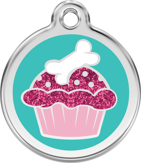 Glitter Cupcake - Red Dingo Engraved Dog Tag