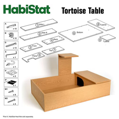 HabiStat Tortoise Table 109 X 61 X 63cm