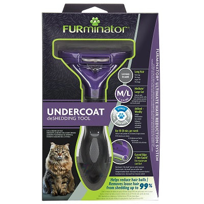 Furminator Undercoat Deshedding Tool For Long Hair Cat Medium/Large