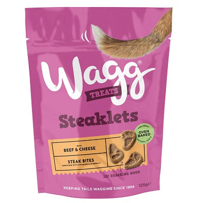 Wagg Steaklets Steak Bites with Beef & Cheese Treats 7 x 125g