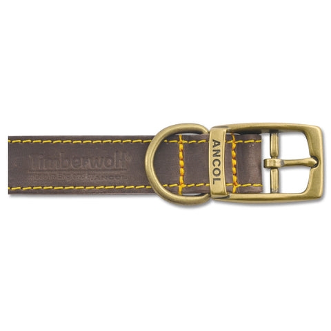 Ancol Timberwolf Sable Leather Dog Collar