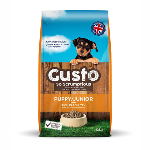 Gusto Puppy/Junior rich in Poultry 12kg