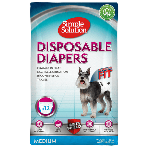 Simple Solution Disposable Diapers For Female Dogs in Heat x12