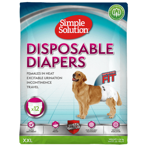 Simple Solution Disposable Diapers For Female Dogs in Heat x12