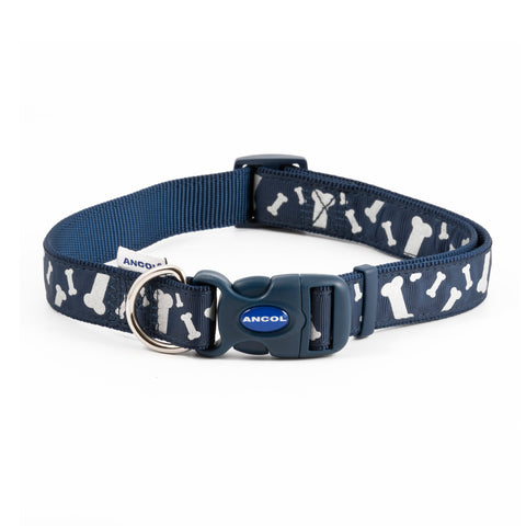 Ancol Reflective Bone Adjustable Collar Blue