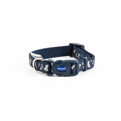 Ancol Reflective Bone Adjustable Collar Blue