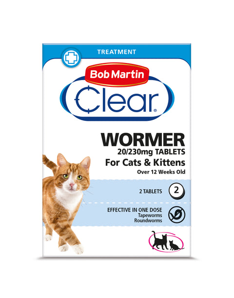 Bob Martin Clear 2 In1 Cat Wormer 2Tab x6