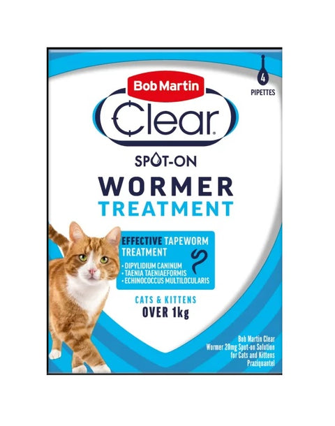 Bob Martin Clear Cat SpotOn Wormer 4 Pip x6