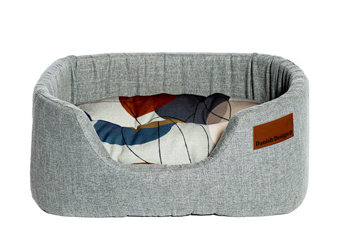 Danish Design Colour Block Silver Lux Slumber Dog Bed