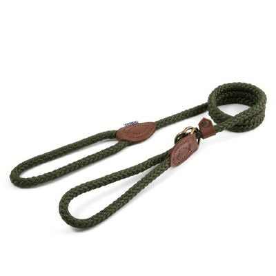 Ancol Heritage Collection Rope Slip with Halter Lead Green