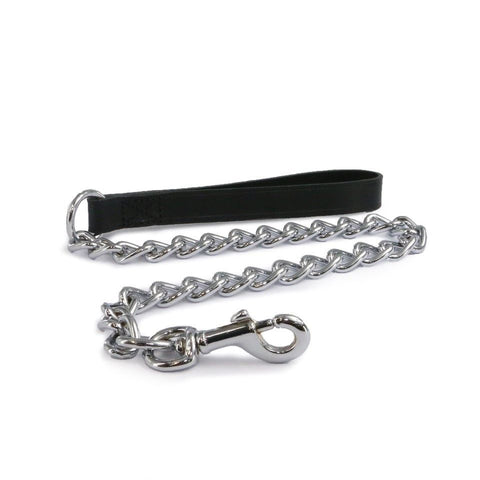 Ancol Classic Black Leather Handle Extra Heavy Chain Lead