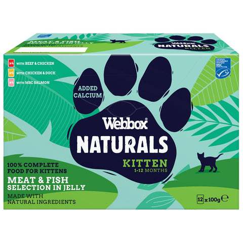 Webbox Naturals Kitten 2-12 Months Mixed in Jelly 5 x 12x100g