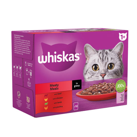 Whiskas Adult 1+ Meaty Meals in Gravy Pouches 4 x 12x85g