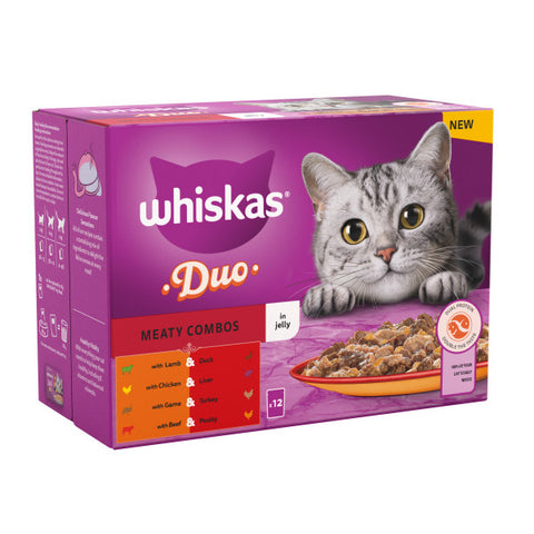 Whiskas Adult 1+ Duo Meaty Combos in Jelly 4 x 12x85g