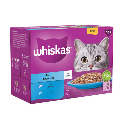 Whiskas Senior 11+ Fish Favourites in Jelly Pouches 4 x 12x85g