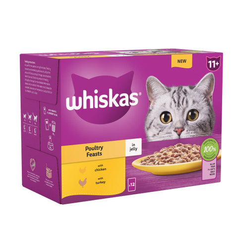 Whiskas Senior 11+ Poultry Feasts in Jelly Pouches 4 x 12x85g