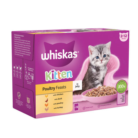 Whiskas Kitten 2-12 month Poultry Feasts in Jelly 4 x 12x85g