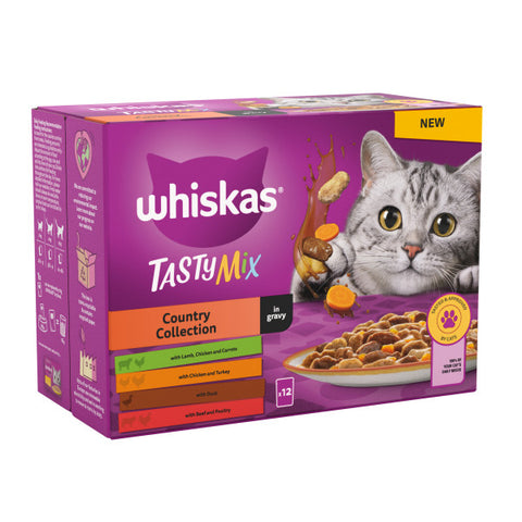 Whiskas Adult 1+ Tasty Mix Country Collection in Gravy 4 x 12x85g