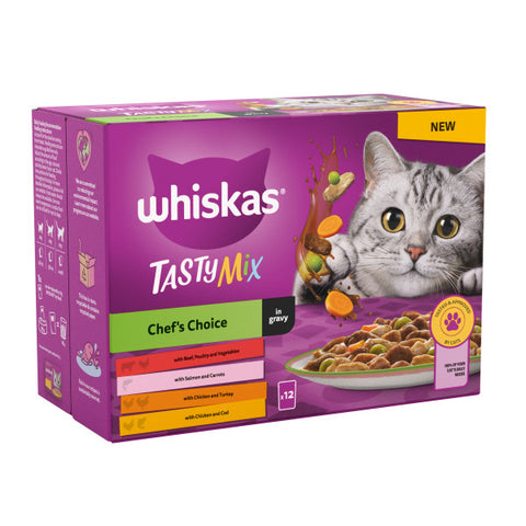 Whiskas Adult 1+ Tasty Mix Chefs Choice in Gravy Pouches 4 x 12x85g