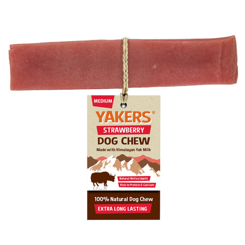 Yakers Strawberry Dog Chew Medium