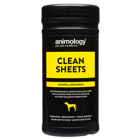 Animology Dry Shampoo Dog Cleaning Wipes 80 Pack