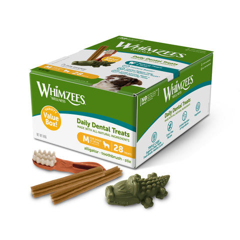 Whimzees Variety Box Medium Dog Chew - Box of 28