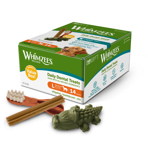 Whimzees Variety Box Large Dog Chew - Box of 14