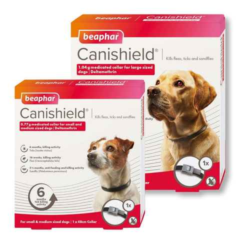 Beaphar Canishield Dog Flea Collar For Fleas, Ticks, and Sandflies Protection