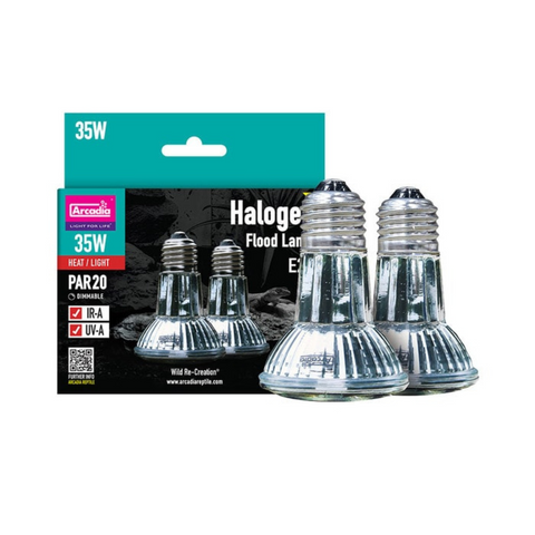 Arcadia Mini Halogen Flood Lamp, 35w, Twin Pack