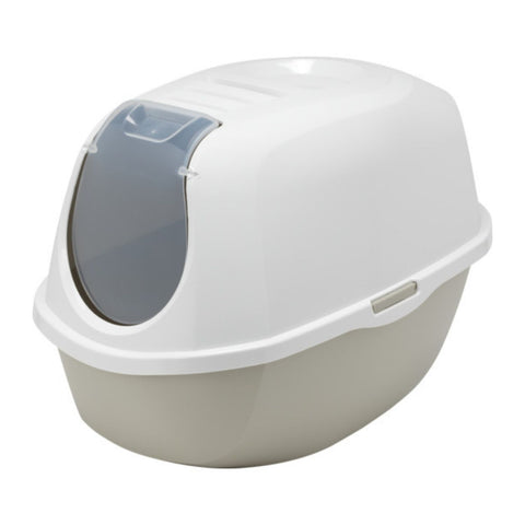 Moderna Smart Cat Hooded Litter Tray with Enclosed Lid & Door - Warm Grey