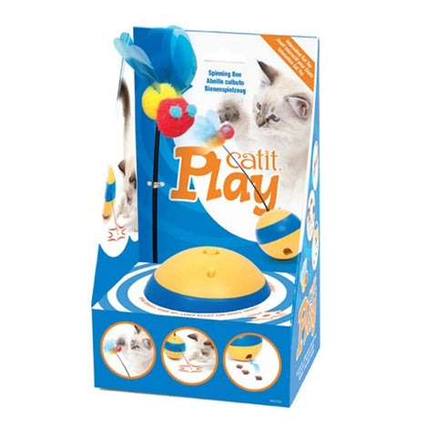 Catit Play Tumbler Bee Cat Toy Interactive Laser & Treat Dispenser | Free Treats Included