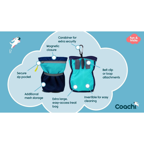 Coachi Pro Training Treat Bag & Dog Treat Bag - Navy/Blue