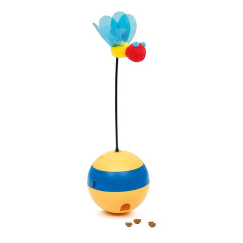 Catit Play Tumbler Bee Cat Toy Interactive Laser & Treat Dispenser | Free Treats Included