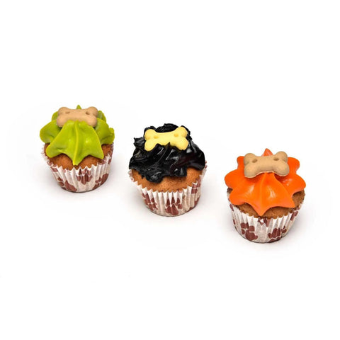 The Barking Bakery Mini Iced Trio - Howloween Edition, Halloween Cupcakes for Dogs