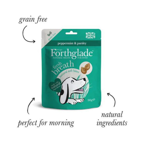 Forthglade Functional Natural Fresh Breath Soft Bite Dental Dog Treat 90g