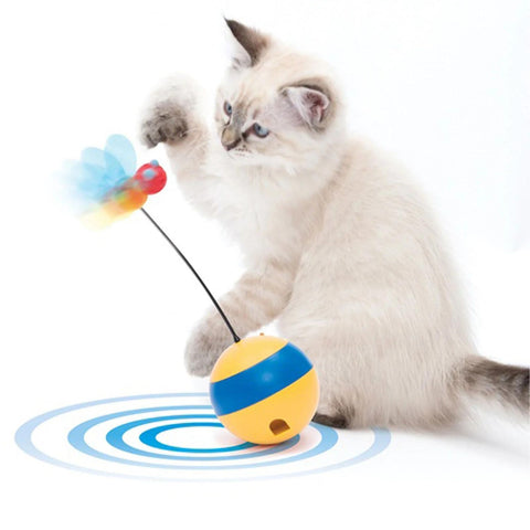 Catit Play Tumbler Bee Cat Toy Interactive Laser & Treat Dispenser | Free Treats Included