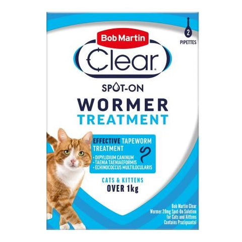 Bob Martin Clear Cat SpotOn Wormer 2 Pip x10