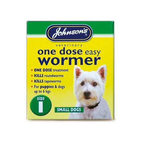 Johnson's One Dose Easy Dog Wormer - Size 1 - 4 Tablets